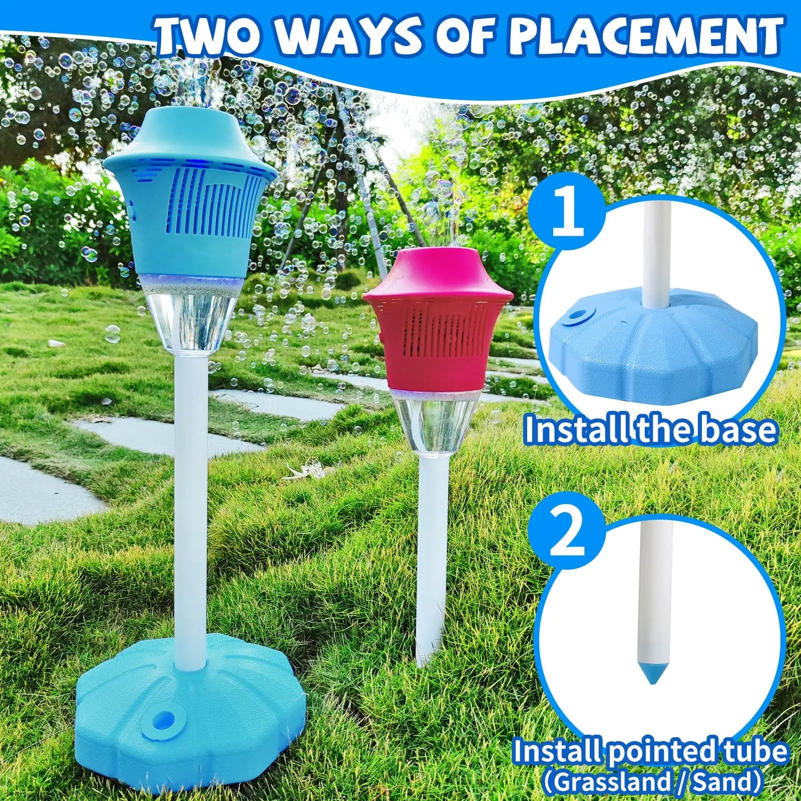 GlowFlow™ LED Illuminated Bubble Fountain with Adjustable Flow