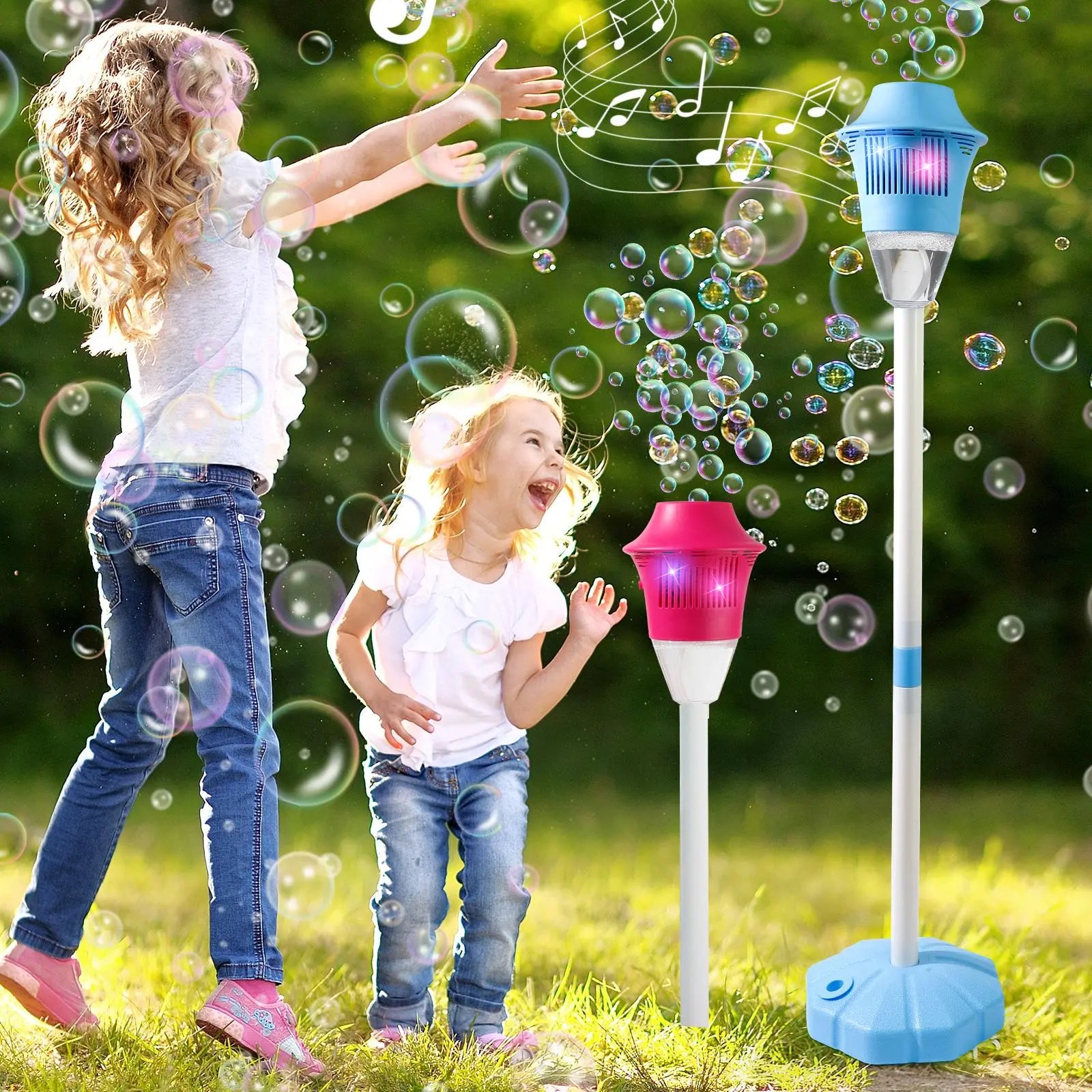 GlowFlow™ LED Illuminated Bubble Fountain with Adjustable Flow