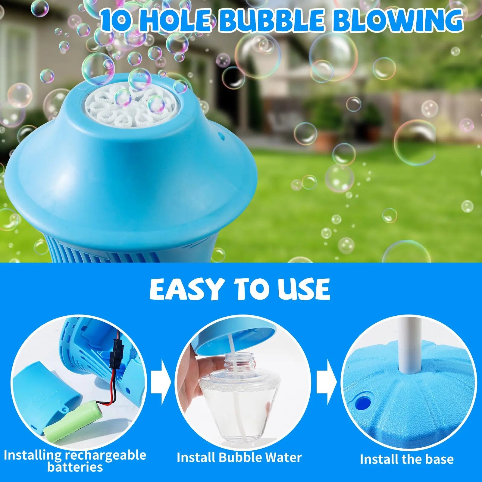 GlowFlow™ LED Illuminated Bubble Fountain with Adjustable Flow