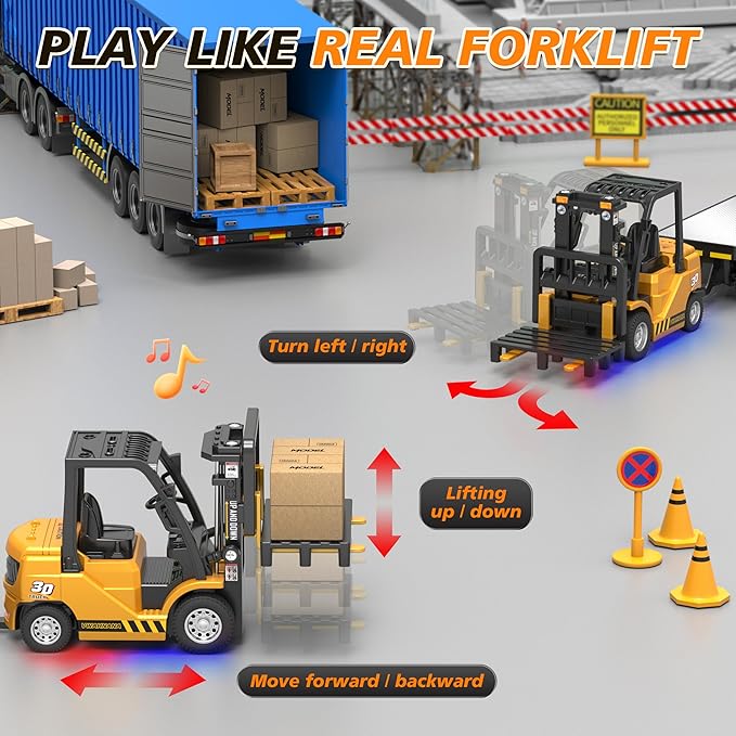 Mini Forklift Toy — Kids' Remote Control Construction Vehicle