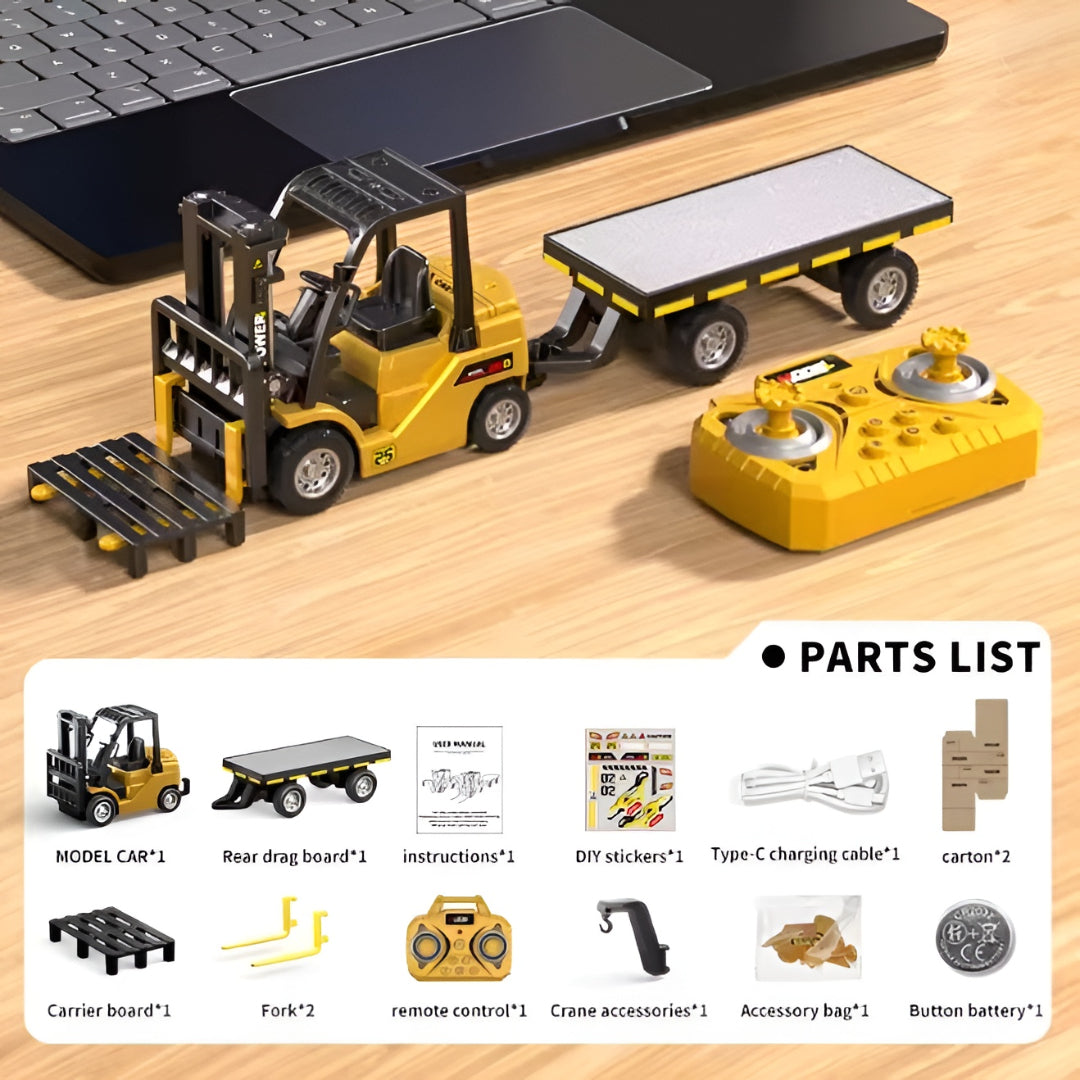 Mini Forklift Toy — Kids' Remote Control Construction Vehicle
