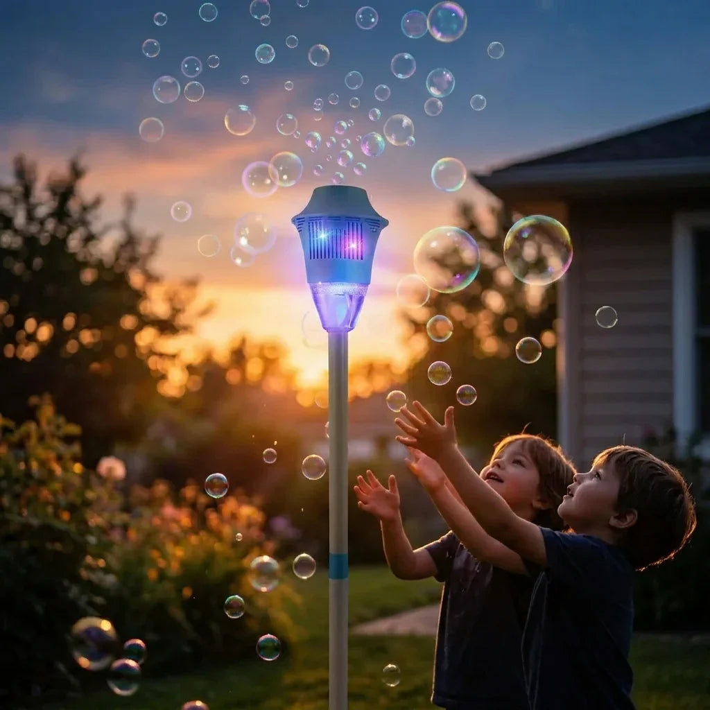 GlowFlow™ LED Illuminated Bubble Fountain with Adjustable Flow