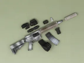 1/6 - Custom - Snow Camo M4 Rifle w/Magnetic Attachment Set