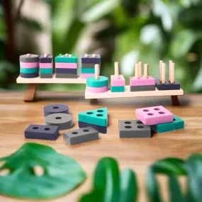 4 Shapes Mini Stacking and Sorting Puzzle For Kids-1 Puzzle