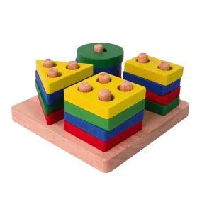 4 Shapes Stacking and Sorting Puzzle For Kids