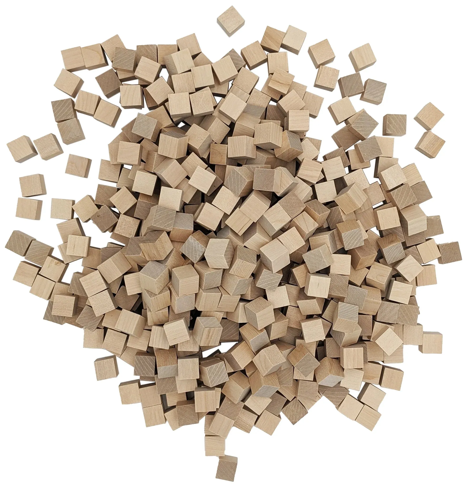 500 Pack ¾-inch (0.75") Wood Blocks, Mini Unfinished Wooden Cubes for Painting, Carving, and other DIY Craft Projects