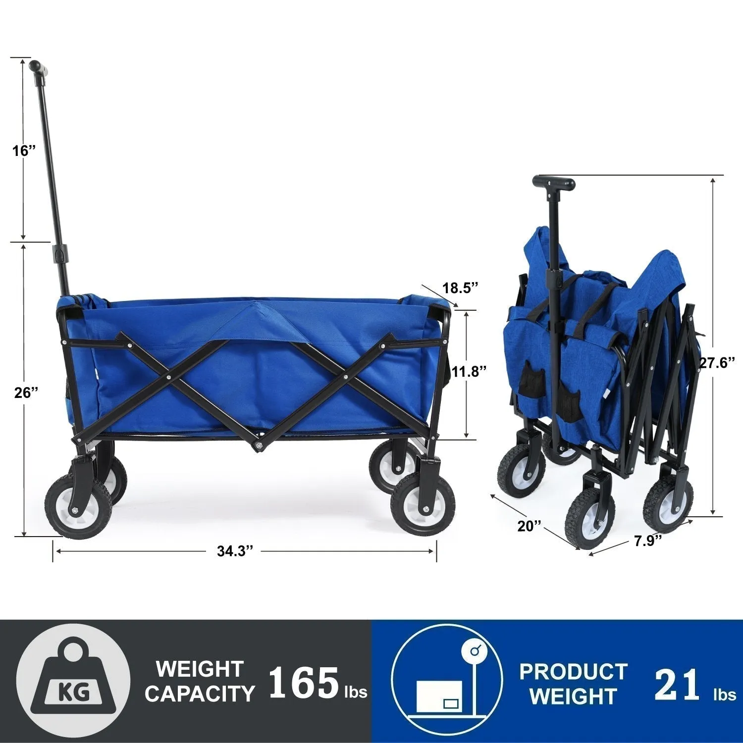 ABCCANOPY Folding Collapsible Utility Wagon Cart Outdoor Garden Shopping Camping Cart