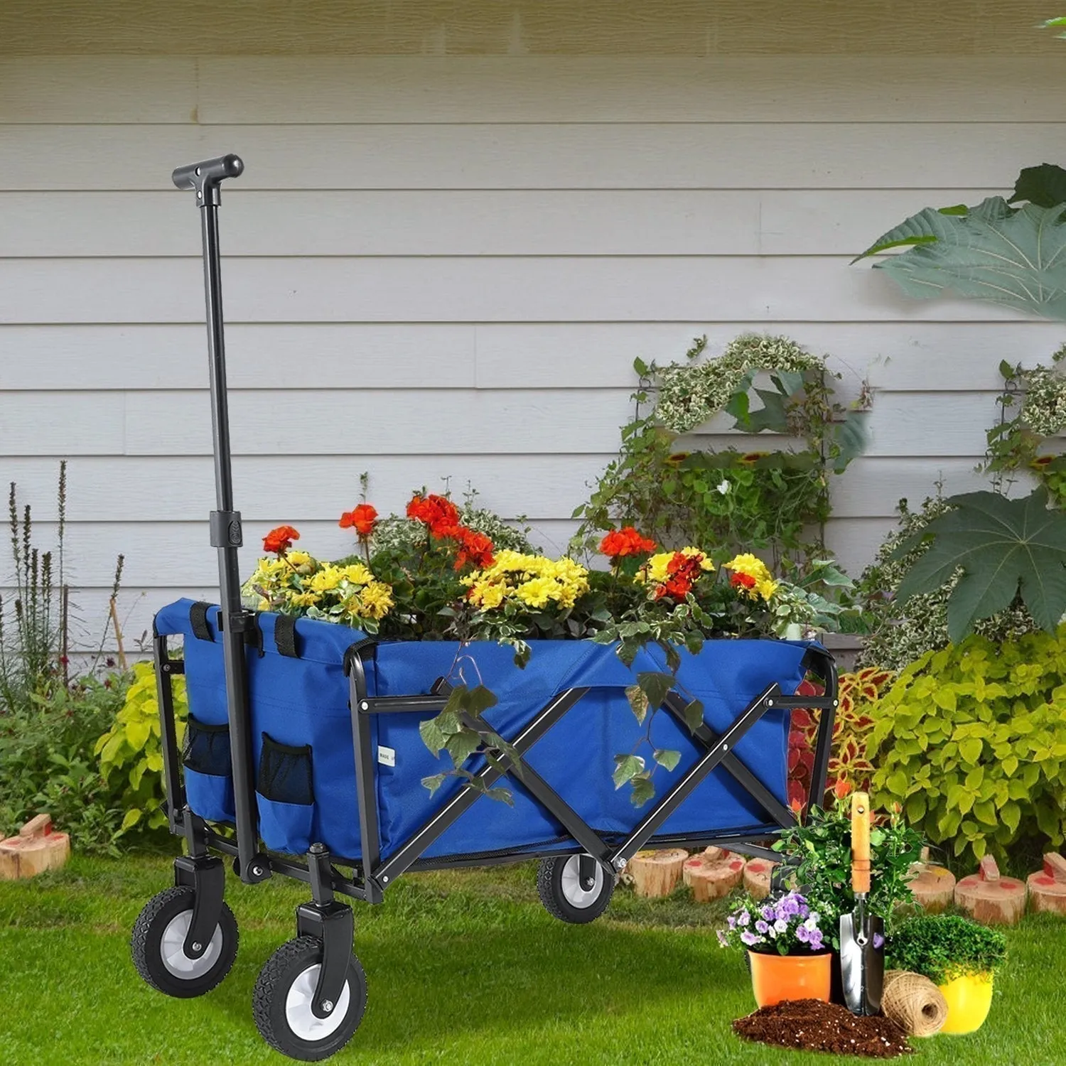 ABCCANOPY Folding Collapsible Utility Wagon Cart Outdoor Garden Shopping Camping Cart