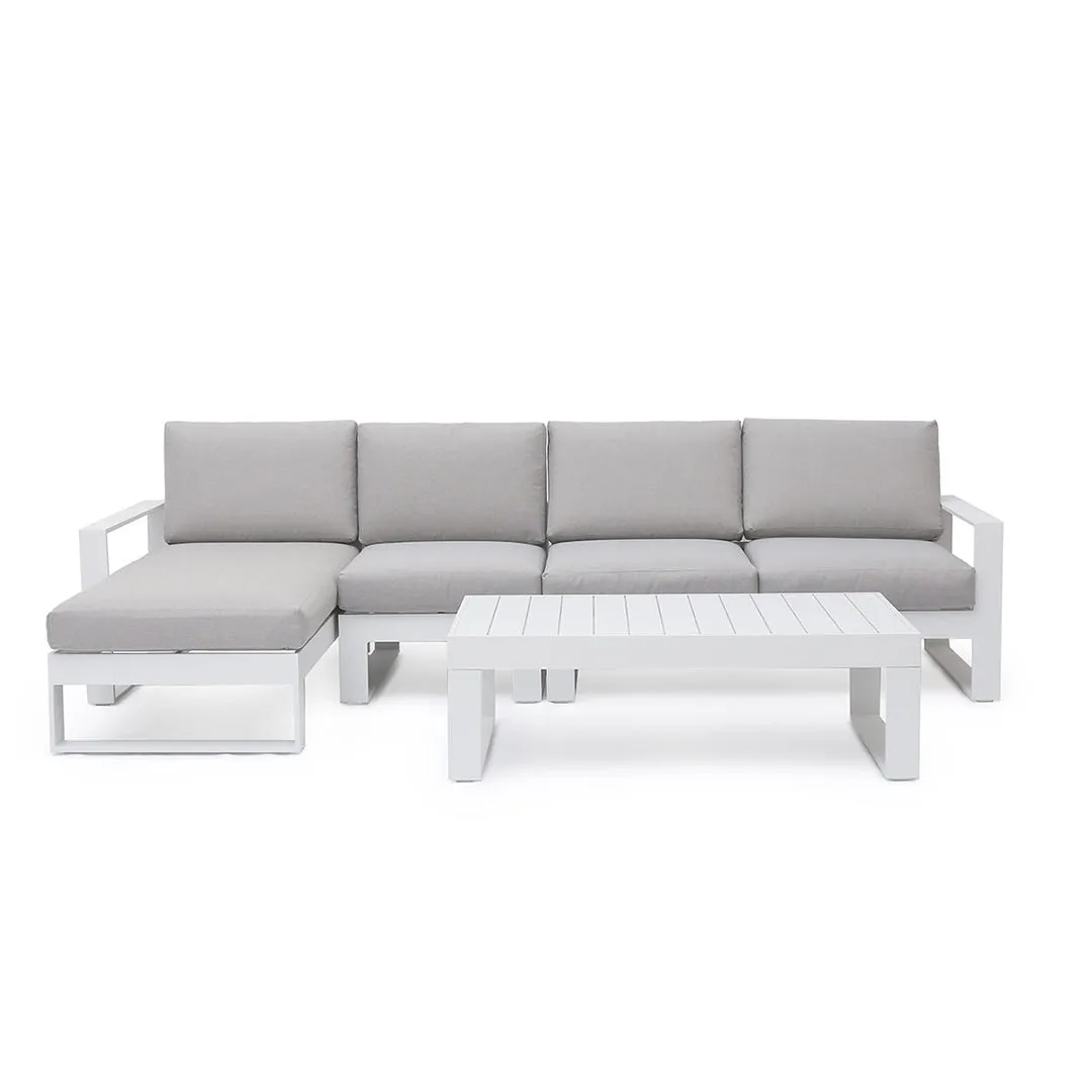 Amalfi Chaise Sofa Set - White