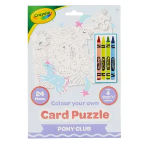 Crayola Colour Your Own Pony Club Card Puzzle & 4 Crayons