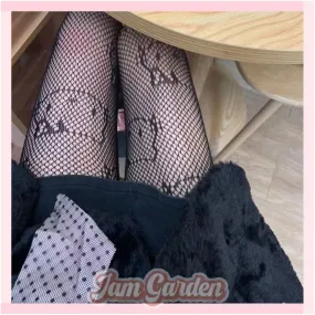 Cute Japanese Hello Kitty Fishnet Black Stockings For Women