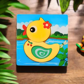 Small Puzzle in A Frame Board Educational & Learning Toy | Puzzle Board-Female Duck (S)